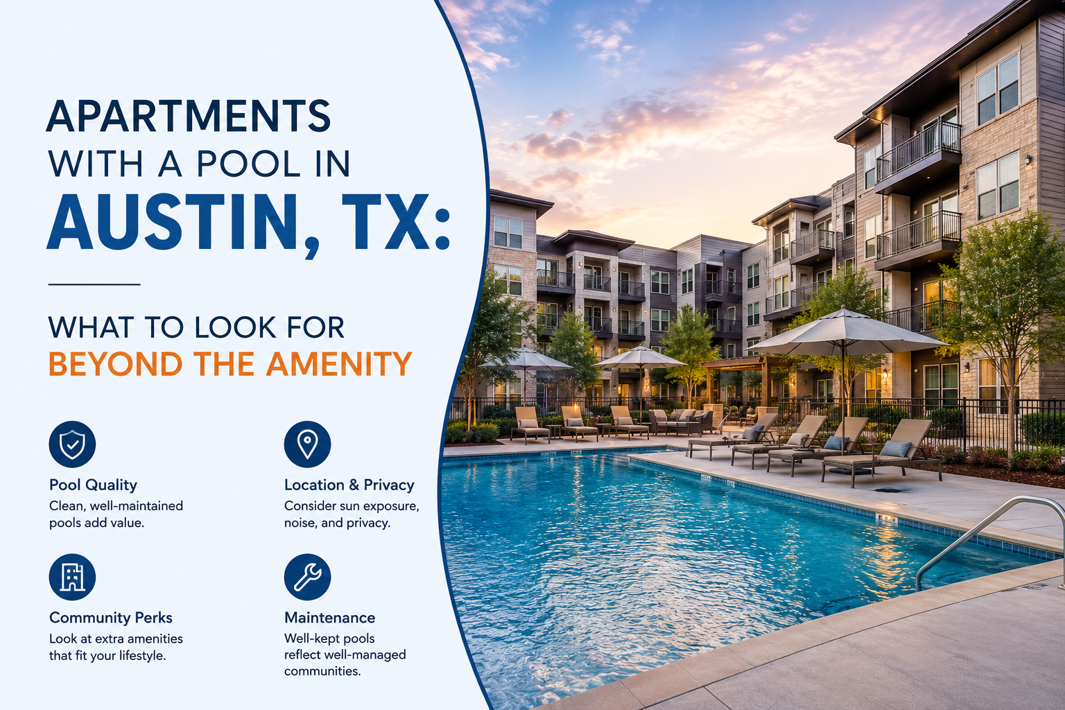 Apartment community with swimming pool in Austin Texas